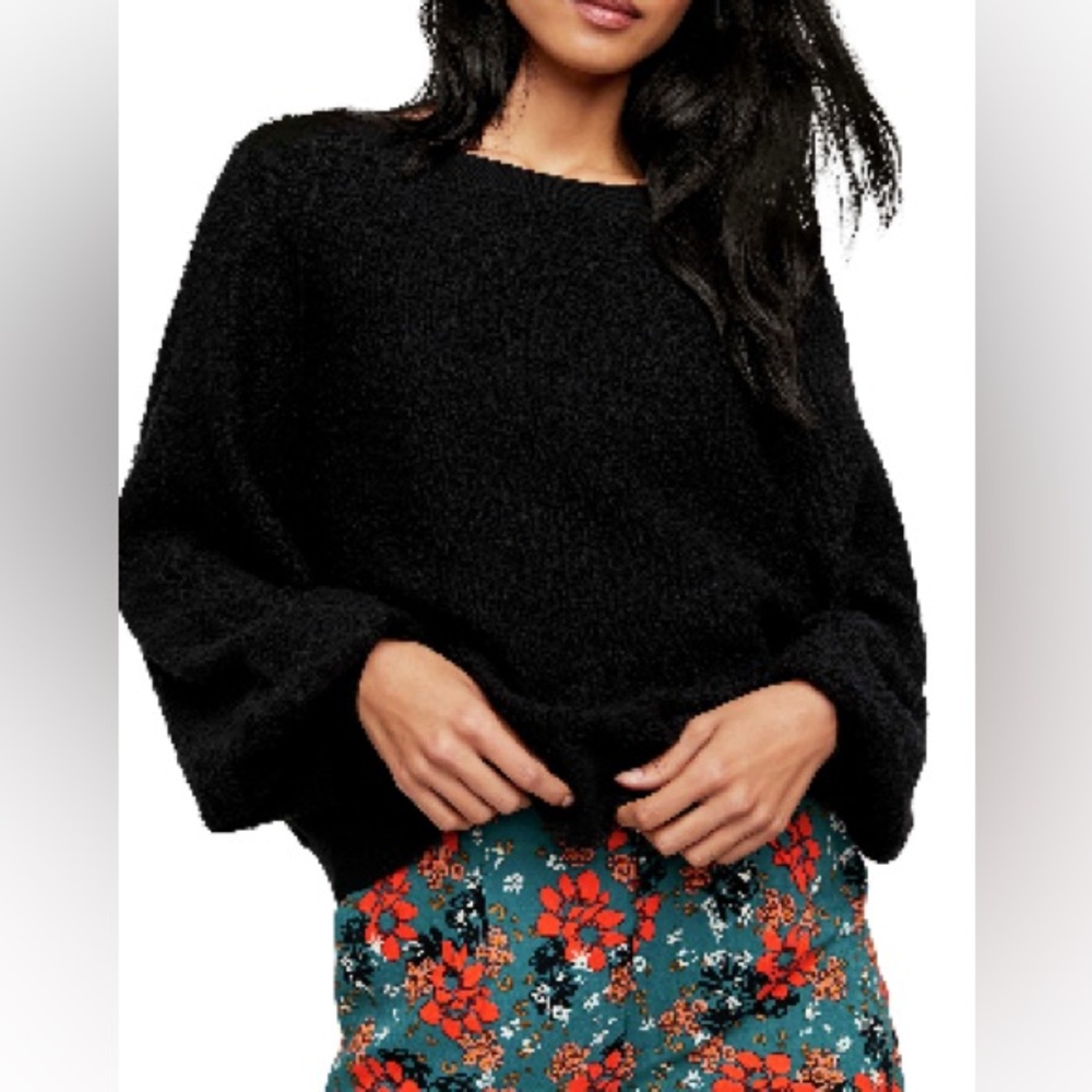 Free People Found My Friend Boucle Pullover in black